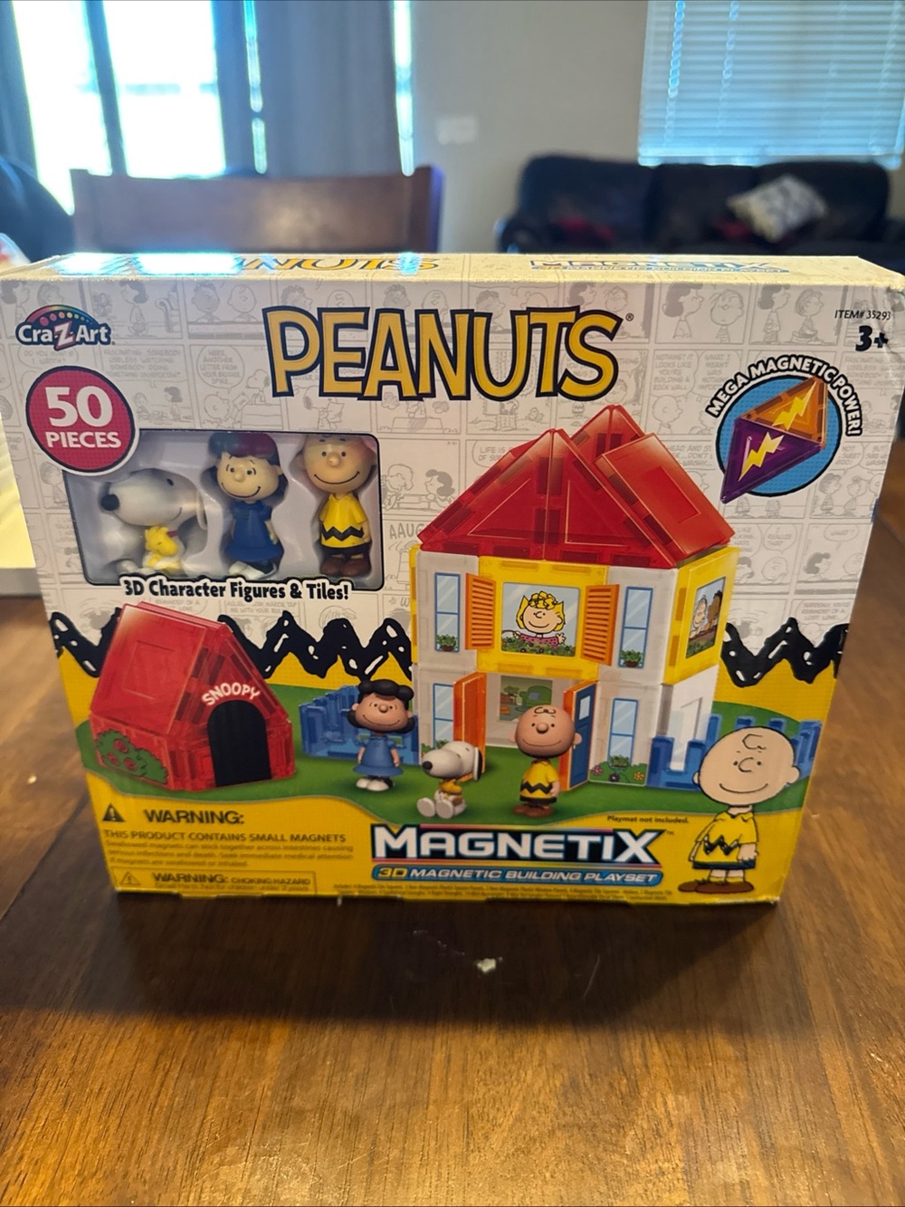 Peanuts Magnetix 50-Piece Magnetic Building Playset - Yellow & Red